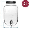 Słoik Lemoniadolandia - biały 4 L - 5 ['butelka z kranikiem', ' butla szklana z kranikiem', ' szklana butla na napoje', ' butla', ' butla na napój', ' słój na napój']
